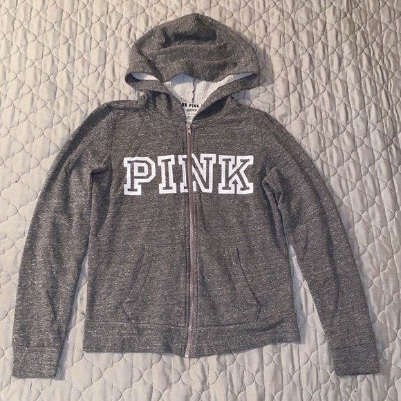 PINK Victoria's Secret Gray Track Pants & Hoodie Set with Logo - Picture 4 of 7